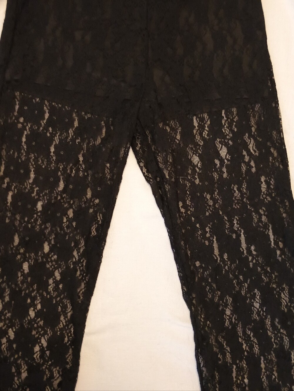 Lace Pants Small Black Women Solid Top Flare Leg Elastic Waistband Merigold Kiss